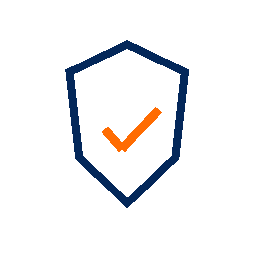 Schild-Symbol mit Häkchen, Icon für Sicherheit, Schutz und Verifizierung